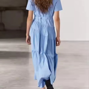 Vestidos de Verano para Mujer, Vestidos de Algodón con Logotipo Personalizado OEM, Vestidos Casuales con Cuello Polo Largo para Mujer - Product Image 2