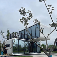 Maisonnette Modulaire Préfabriquée Entièrement Meublée de 40 pieds, Cabine Apple Personnalisée avec Salle de Bain, Panneaux Sandwich en Acier, Capsules Tiny House pour Hôtels et Complexes Hôteliers