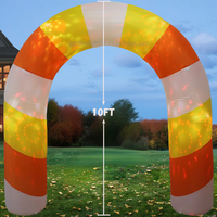 Arco Inflable de 10 Pies para Fiestas con Luces LED, Resistente al Agua, Ecológico, con Clasificación IP44, Control Manual, Luces Disco con Rayas de Colores para Exteriores