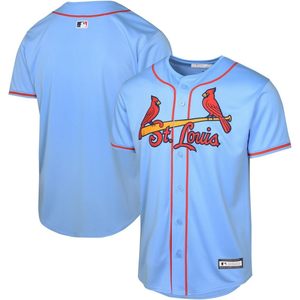 Camiseta Deportiva Azul Claro para Niños de los St. Louis Cardinals, Corte Regular, Absorbe la Humedad, Cuello de Béisbol, Manga Corta - Product Image 1