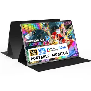 Monitor led portabel 16 inci 2.5K USB-C HDMI monitor portagtile tampilan eksternal untuk rumah kantor