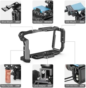Cage de caméra à dégagement rapide 4K <span class=keywords><strong>6K</strong></span> pour <span class=keywords><strong>Blackmagic</strong></span> Design Pocket Cinema 4K / Rail NATO / Monture griffe froide avec trous filetés 14/38 - Product Image 5