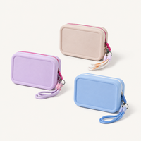 Sac de voyage personnalisé pour femmes, petit sac de rangement à fermeture éclair, imperméable, pour produits de beauté, cosmétiques, maquillage en silicone