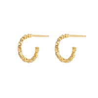 Vente en gros de bijoux en argent sterling 925 couleur unie Chic Punk C forme boucle d'oreille meilleur prix pour les femmes