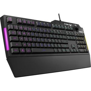 Clavier de jeu Asus Tuf K1 à membrane filaire USB pour PC avec rétroéclairage RVB, bouton de volume programmable, Aura Sync - Product Image 2