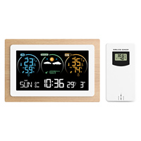Station météo en bois véritable thermomètre intérieur extérieur baromètre hygromètre numérique température humidité mètre Station météo