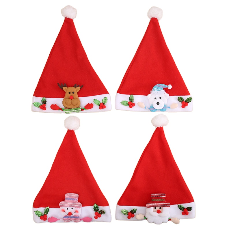 Produsen Kustom Topi Dekorasi Natal Anak Topi Santa Claus Lucu