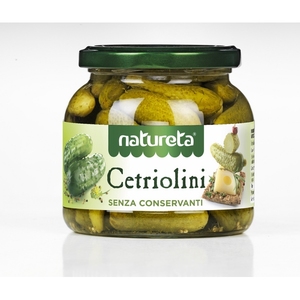 Cetriolini Sottaceto Natureta 280 g X 12 Pezzi, Sottaceti Premium Senza Conservanti in Barattolo - Product Image 1