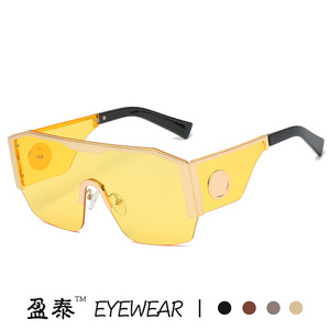 Eyewear Unisex <b>Oversized</b> <b>Sunglasses</b> UV400 PC Lens Plastic Metal Frame Fashion Street Style - Product Image 5