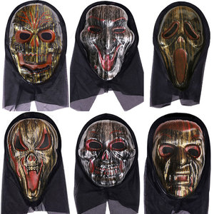 Masque de crâne effrayant réutilisable en plastique pour adulte, unisexe, pour Halloween, fête costumée, farce, masque à capuche hurlant, 6 masques - Product Image 3