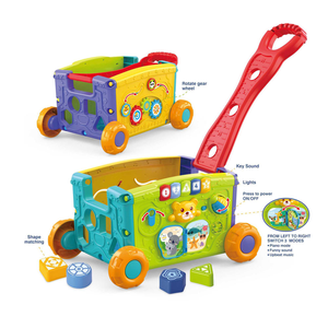 Porteur <span class=keywords><strong>musical</strong></span> électrique en plastique pour bébés, jouet d'éveil éducatif avec blocs <span class=keywords><strong>de</strong></span> construction et poignée d'apprentissage <span class=keywords><strong>de</strong></span> la <span class=keywords><strong>marche</strong></span> - Product Image 1