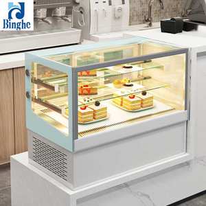 2022 Offre Spéciale vitrine de gâteau réfrigérée à température unique petit réfrigérateur d'affichage de gâteau avec porte en <span class=keywords><strong>verre</strong></span> lumière LED en <span class=keywords><strong>verre</strong></span> - Product Image 2