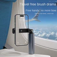Support de téléphone portable flexible et rotatif à 360 degrés, réglable en hauteur, en ABS et aluminium, pour les voyages en train à grande vitesse et en avion