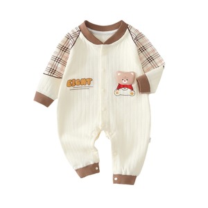 Ropa de otoño de algodón puro para bebés, mono de manga larga con diseño de oso bonito, traje para gatear para bebés - Product Image 5