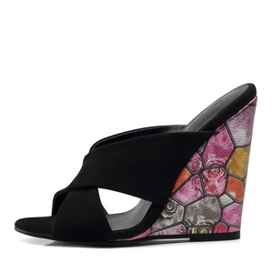 Sandalias de cuña estampadas de lujo para <span class=keywords><strong>mujer</strong></span>, de diseñador, de verano, talla grande, tacón alto, impermeables, con sensación refrescante, suministro transfronterizo - Product Image 1