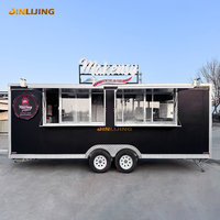 Remorque alimentaire mobile JINLIJING personnalisée de 19 pieds pour la vente de pizzas et de glaces, avec cuisine complète, restaurant mobile