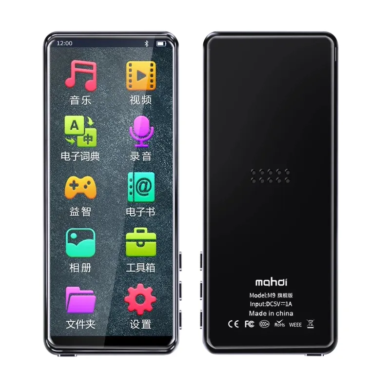 Mahdi-reproductor MP4 M9, pantalla táctil de 3,5 pulgadas, Bluetooth V5.0, reproductor de música HIFI, compatible con Radio FM, E-book, reproductor de vídeo con altavoz
