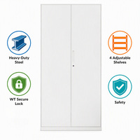 Armoire de classement en acier moderne à 2 portes verrouillables, armoire de rangement en métal pour bureau
