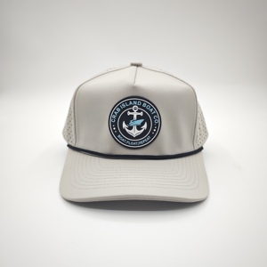 Five Panel Solid <b>Waterproof</b> Golf <b>Hat</b> Custom Silicone Emblem Low MOQ OEM Laser Perforated Breathable Eco Friendly Wear - Product Image 5
