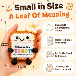 Tostada <span class=keywords><strong>de</strong></span> Ganchillo Hecha <span class=keywords><strong>a</strong></span> Mano para Apoyo Emocional, Tostada Positiva Tejida, Regalo <span class=keywords><strong>de</strong></span> Felicitación para Boda, Embarazo, Mamá, Papá, Regalos para Mujeres - Product Image 4