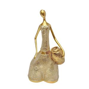 Statue sculptée en résine époxy, style rétro européen, représentant une femme africaine abstraite, ornement créatif, cadeau pour bureau, salon, ou salle d'étude - Product Image 5