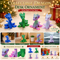 Mini dragon de mer imprimé en 3D, modèle multicolore avec yeux réalistes, figurine à dégradé laser