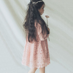Nuevo Modelo de Vestido de Encaje Rosa para Niñas, Ropa al por Mayor del Mercado Chino, para Fiestas, Compras en Línea - Product Image 3
