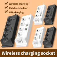 LangYeao EU Draadloze Oplaad Smart Socket, 3000W 10A USB Snellader met AC-aansluiting voor Bureau, Huis en Kantoor