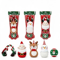 Jouet en peluche doux et couineur sur le thème de Noël, personnalisé, écologique et mignon, avec balle en corde, pour chiens et chats