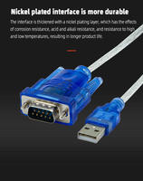 Cobre estañado USB a RS232 DB9 Pin Chips estándar Cable adaptador serie para impresora de computadora Escáner de código de barras caja registradora