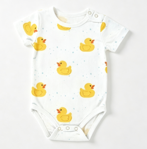 Combinaison bébé à boutons-pression personnalisable en mélange bambou/spandex, douce, lavable, respirante, à manches courtes pour l'été – Vente en gros - Product Image 4