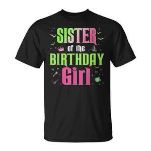 Camiseta con tema de bruja para hermana de la cumpleañera, para conjuntos familiares a juego - Product Image 1