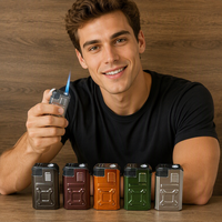 Briquet coupe-vent en gros avec logo personnalisé, impression UV, coque en silicone et métal électroplaqué, rechargeable, flamme directe