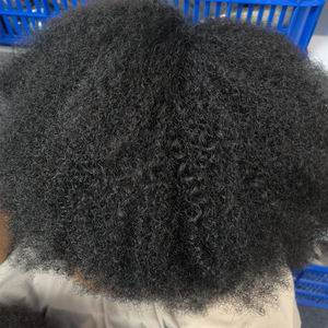 Parrucca Afro crespo vergine riccia 13x4x2 parte laterale in pizzo di colore naturale capelli umani corti parrucche Afro Bob con attaccatura dei capelli naturale - Product Image 3