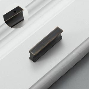 Minimalist <strong>Gold</strong> &amp; Black Brass <strong>Pull</strong> - Solid Brass Cabinet Handle for Wardrobe, <strong>Drawer</strong> &amp; Kitchen - Product Image 6