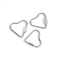 Mousqueton à vis en acier inoxydable en forme de cœur, fermoirs de verrouillage en U, boucle à vis, clip, crochet pour accessoires de bijoux, connecteur brillant