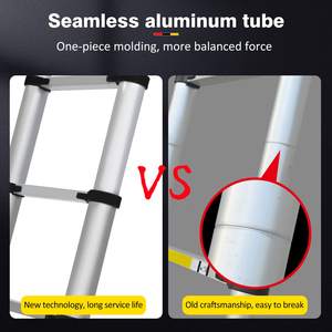Échelle télescopique portable en aluminium à 15 marches, 7 m, crochets de toit, échafaudage moderne isolé et pliable pour la maison, l'extérieur, les escaliers, la salle de sport - Product Image 4