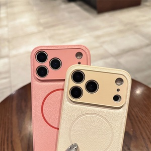 Funda de Cuero Magnética Delgada de Color Sólido con Orificio de Precisión para iPhone 11 12 13 14 15 16 17 Air 17 Pro Max 16e - Product Image 5