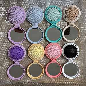 Espejo Circular Compacto y Moderno Portátil con Peine Plegable, Espejo Plegable para Peinar el Cabello con Masaje de Aire, Logotipo Personalizable - Product Image 6