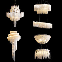 Lustre de luxe moderne luminaire suspendu chaîne en aluminium lampe suspendue gland lustres lumière
