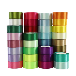 Cinta de Raso Ecológica de Lujo Personalizada, en Rollo, Color Sólido Surtido, 25 mm de Ancho, Tejida, para Decoración de Regalos, Manualidades y Embalaje - Product Image 1