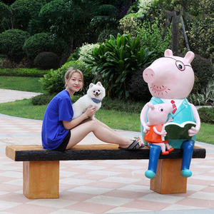 Cerdo de dibujos animados personalizado para Parque, balcón, parque de atracciones, decoraciones rurales, FRP - Product Image 4