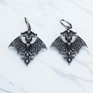 Viking Vintage Gothic Bat Pendant <b>Earrings</b> for Men and Women Gothic Jewelry Hollowed-out Vampire Bat Pendant Hoop <b>Earrings</b> - Product Image 3