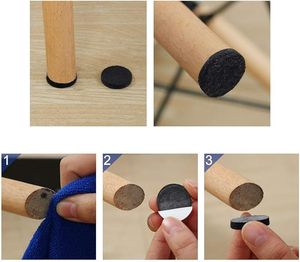 120 pièces de coussinets en feutre autocollants ronds noirs de 5 mm d'épaisseur et de 25 mm de diamètre pour pieds de chaises et meubles - Product Image 4