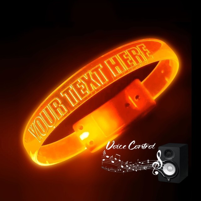 Laser LOGO Voice Activated Sound Control LED Flashing Bracelet Colourful Glow Wristband for Concerts Sports Night Events Party