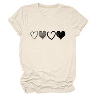 Offre Spéciale Tendance de la mode quatre différentes dames d'amour creux col rond T-shirt à manches courtes
