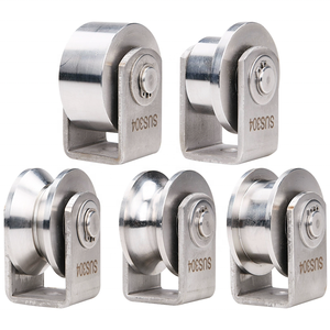 Ruota cingolata in ferro ad angolo di tipo V in acciaio inossidabile ruota con scanalatura per porta in ferro di grandi dimensioni puleggia in fune metallica in acciaio ruota scanalata in acciaio - Product Image 2