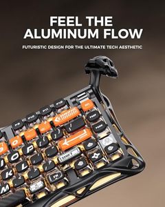 <span class=keywords><strong>Teclado</strong></span> mecánico inalámbrico GravaStar Mercury K1 Pro para juegos, <span class=keywords><strong>teclado</strong></span> personalizado RGB <span class=keywords><strong>de</strong></span> diseño 75%, marco negro mate <span class=keywords><strong>de</strong></span> aleación <span class=keywords><strong>de</strong></span> aluminio - Product Image 4