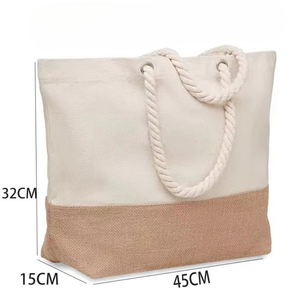 <span class=keywords><strong>Bolsa</strong></span> <span class=keywords><strong>de</strong></span> Mano Grande <span class=keywords><strong>de</strong></span> Lona <span class=keywords><strong>de</strong></span> Algodón <span class=keywords><strong>de</strong></span> Color Sólido, Estilo <span class=keywords><strong>Patchwork</strong></span>, con Cierre, Asa <span class=keywords><strong>de</strong></span> Cuerda Gruesa, Simple, para Uso Diario, <span class=keywords><strong>Bolsa</strong></span> <span class=keywords><strong>de</strong></span> Hombro - Product Image 2