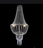 Nouveaux accessoires de mariage en fer forgé, rideau de perles de cristal tendance, lustre, lumières décoratives pour la mise en scène de la salle de mariage